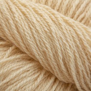 Worsted combed yarn skein close up
