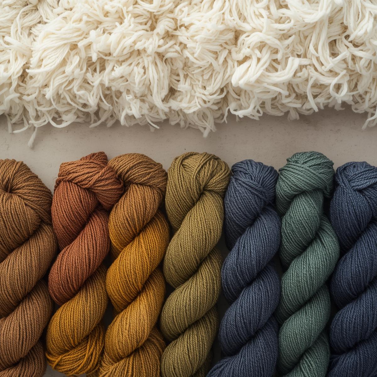 Export-grade carded and worsted yarn in raw white and dyed formats